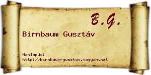 Birnbaum Gusztáv névjegykártya