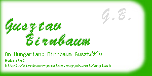 gusztav birnbaum business card